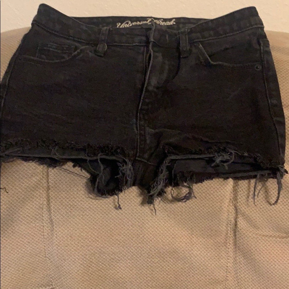 Black denim shorts